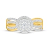 Thumbnail Image 4 of Adore Multi-Diamond Halo Engagement Ring 1/2 ct tw 10K Yellow Gold