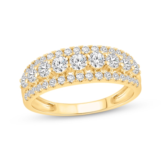 Lab-Grown Diamonds Three-Row Anniversary Ring 1-1/4 ct tw 14K Gold
