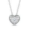 Thumbnail Image 1 of Round-Cut Diamond Solitaire Heart Frame Necklace 1/8 ct tw 10K White Gold (I/I3) 18"