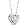 Thumbnail Image 2 of Round-Cut Diamond Solitaire Heart Frame Necklace 1/8 ct tw 10K White Gold (I/I3) 18"