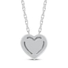 Thumbnail Image 3 of Round-Cut Diamond Solitaire Heart Frame Necklace 1/8 ct tw 10K White Gold (I/I3) 18"