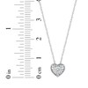 Thumbnail Image 4 of Round-Cut Diamond Solitaire Heart Frame Necklace 1/8 ct tw 10K White Gold (I/I3) 18"