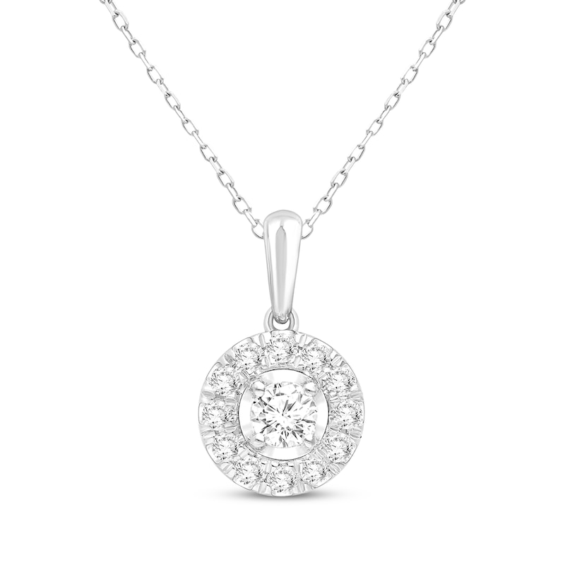Main Image 2 of KAY Lab-Grown Diamonds Halo Necklace & Stud Earrings Gift Set 1-1/2 ct tw 10K White Gold
