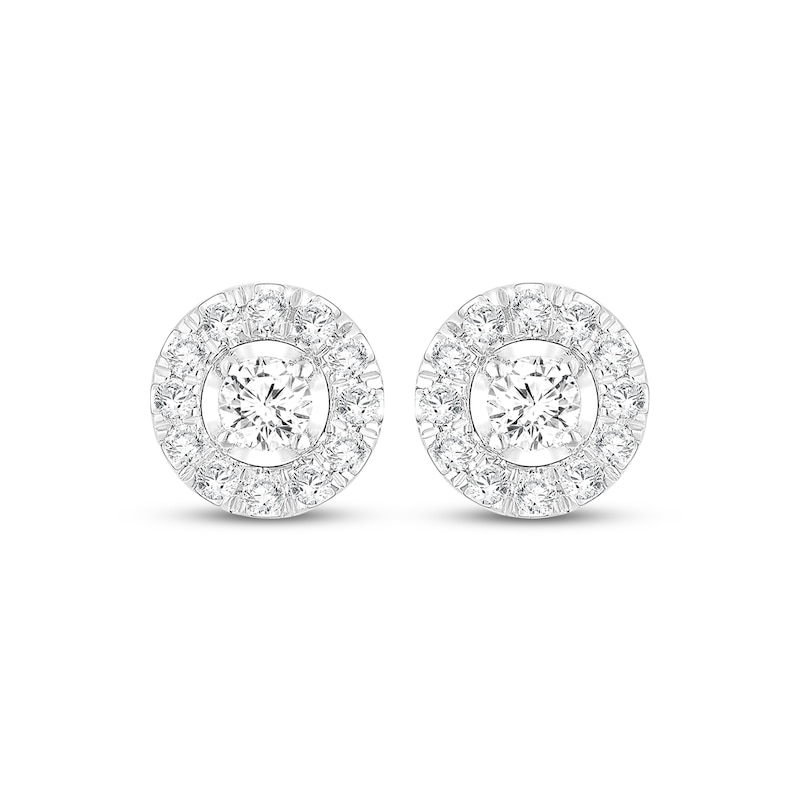 Main Image 3 of KAY Lab-Grown Diamonds Halo Necklace & Stud Earrings Gift Set 1-1/2 ct tw 10K White Gold