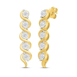 KAY Lab-Grown Diamonds Swirl Drop Earrings 1/2 ct tw 24K Yellow Gold Vermeil Sterling Silver