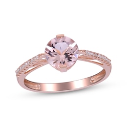 Morganite & Diamond Ring 1/10 ct tw 10K Rose Gold