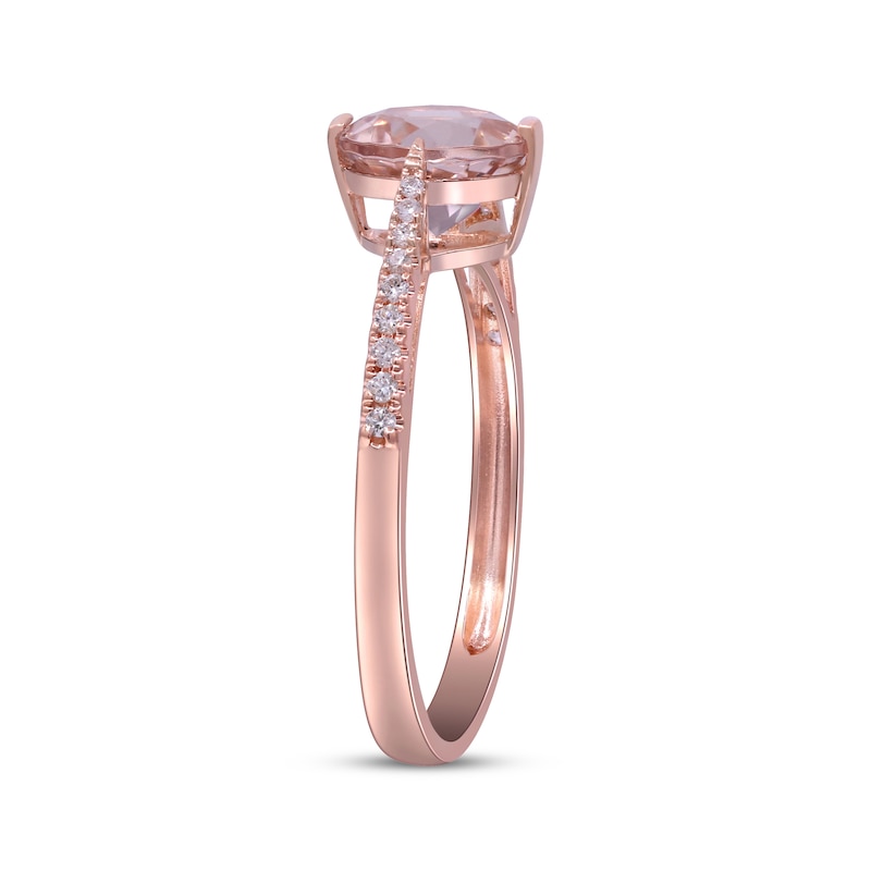 Main Image 2 of Morganite & Diamond Ring 1/10 ct tw 10K Rose Gold