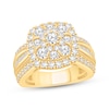 Thumbnail Image 1 of Round-Cut Multi-Diamond Cushion Halo Engagement Ring 2 ct tw 10K Yellow Gold