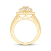 Thumbnail Image 3 of Round-Cut Multi-Diamond Cushion Halo Engagement Ring 2 ct tw 10K Yellow Gold