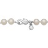 Thumbnail Image 2 of Cultured Pearl & White Lab-Created Sapphire Necklace Sterling Silver 17"