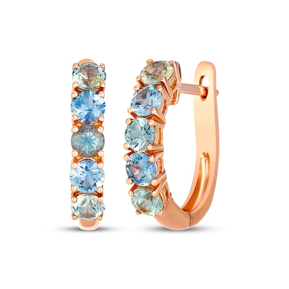 Le Vian Montana Sapphire Ombré Hoop Earrings 14K Strawberry Gold