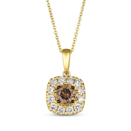 Le Vian Diamond Cushion Necklace 1/2 ct tw 14K Honey Gold 20"