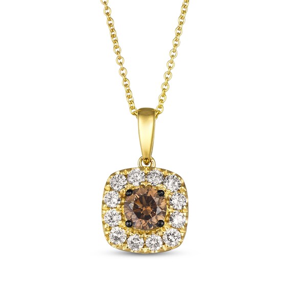 Le Vian Diamond Cushion Necklace 1/2 ct tw 14K Honey Gold 20"
