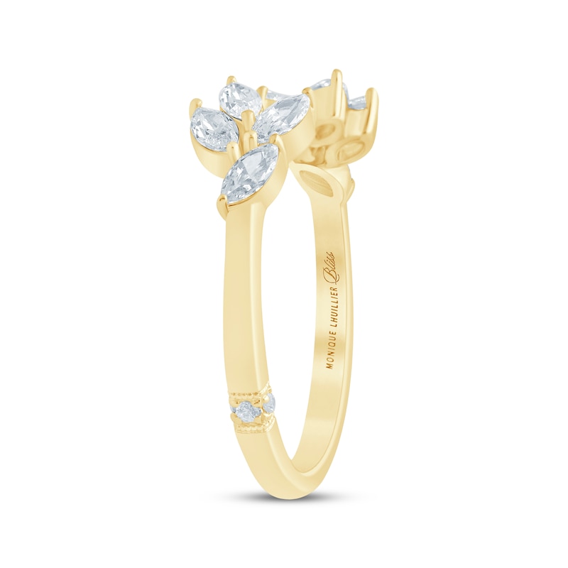 Main Image 2 of Monique Lhuillier Bliss Marquise-Cut Lab-Grown Diamond Open-Shank Wedding Band 1/2 ct tw 18K Yellow Gold