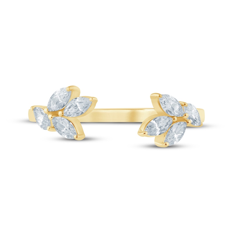 Main Image 4 of Monique Lhuillier Bliss Marquise-Cut Lab-Grown Diamond Open-Shank Wedding Band 1/2 ct tw 18K Yellow Gold
