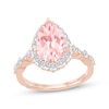 Thumbnail Image 1 of Monique Lhuillier Bliss Pear-Shaped Pink Lab-Grown Diamond & White Lab-Grown Diamond Engagement Ring 2-1/4 ct tw 18K Rose Gold