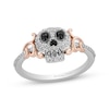 Thumbnail Image 1 of Disney Treasures Coco Black & White Diamond Skull Ring 1/5 ct tw Sterling Silver & 10K Rose Gold