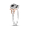 Thumbnail Image 2 of Disney Treasures Coco Black & White Diamond Skull Ring 1/5 ct tw Sterling Silver & 10K Rose Gold