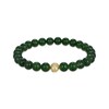 Thumbnail Image 1 of Nephrite Jade Bead Stretch Bracelet 18K Yellow Gold-Plated Sterling Silver 7.5"