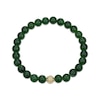 Thumbnail Image 2 of Nephrite Jade Bead Stretch Bracelet 18K Yellow Gold-Plated Sterling Silver 7.5"
