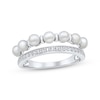 Thumbnail Image 1 of Cultured Pearl & White Lab-Created Sapphire Faux Stack Ring Sterling Silver