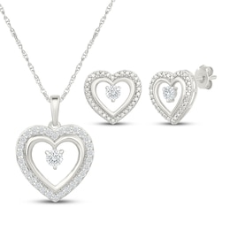 KAY Lab-Grown Diamonds Heart Gift Set 1/2 ct tw Sterling Silver