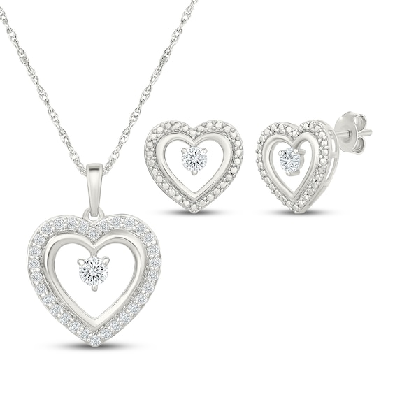 KAY Lab-Grown Diamonds Heart Gift Set 1/2 ct tw Sterling Silver