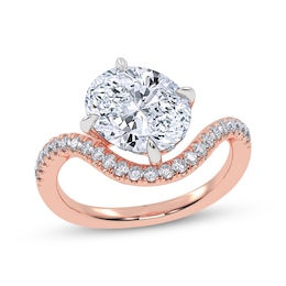 Adore Lab-Grown Diamonds Oval-Cut Hidden Halo Wave Engagement Ring 2-1/4 ct tw 14K Rose Gold