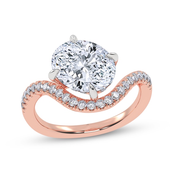 Adore Lab-Grown Diamonds Oval-Cut Hidden Halo Wave Engagement Ring 2-1/4 ct tw 14K Rose Gold