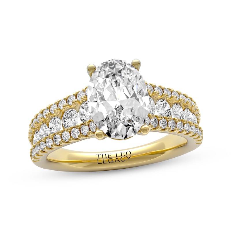 Main Image 1 of THE LEO Legacy Lab-Grown Diamond Oval-Cut Engagement Ring 3 ct tw 14K Yellow Gold