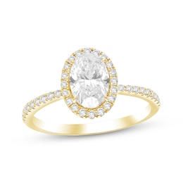 Adore Lab-Grown Diamonds Certified Oval-Cut Halo Engagement Ring 1-1/4 ct tw 14K Yellow Gold