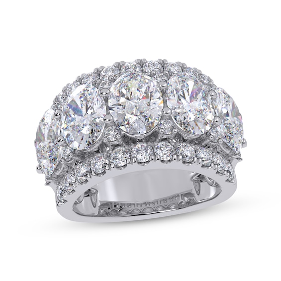 KAY Lab-Grown Diamonds Oval & Round-Cut Wide-Shank Fashion Ring 5 ct tw 14K White Gold