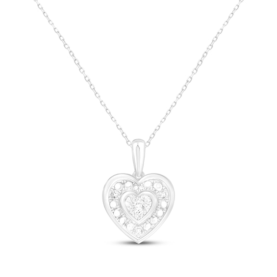 Diamond Heart Necklace 1/20 ct tw Sterling Silver 18"