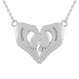 Baby Feet Heart Necklace