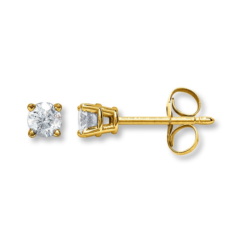 Main Image 1 of Diamond Earrings 1/5 ct tw Round-Cut 14K Yellow Gold (I/I2)