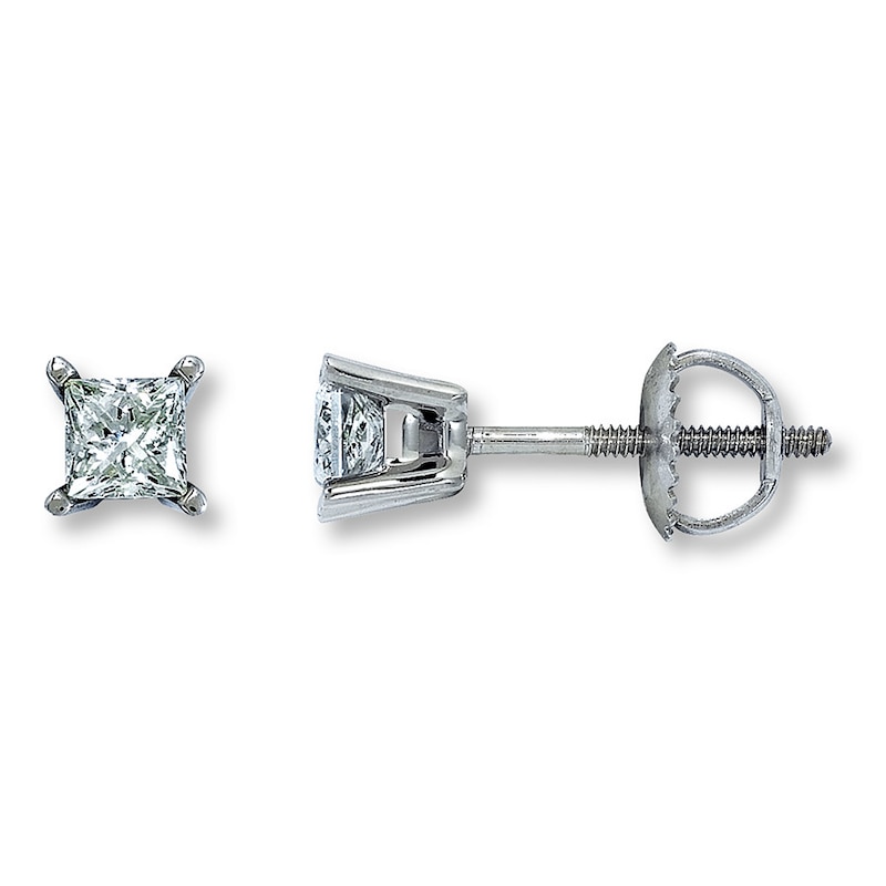 Main Image 1 of THE LEO Diamond Earrings 1/2 ct tw Princess-cut 14K White Gold (I/SI2)