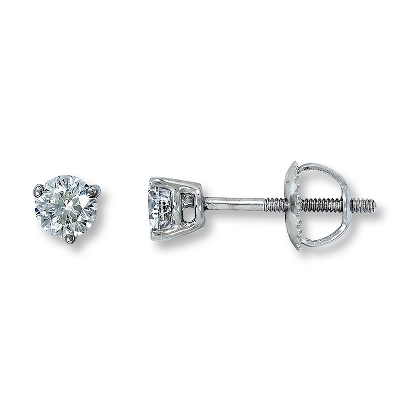 Main Image 1 of THE LEO Diamond Solitaires 1/2 ct tw Earrings 14K White Gold (I/SI2)