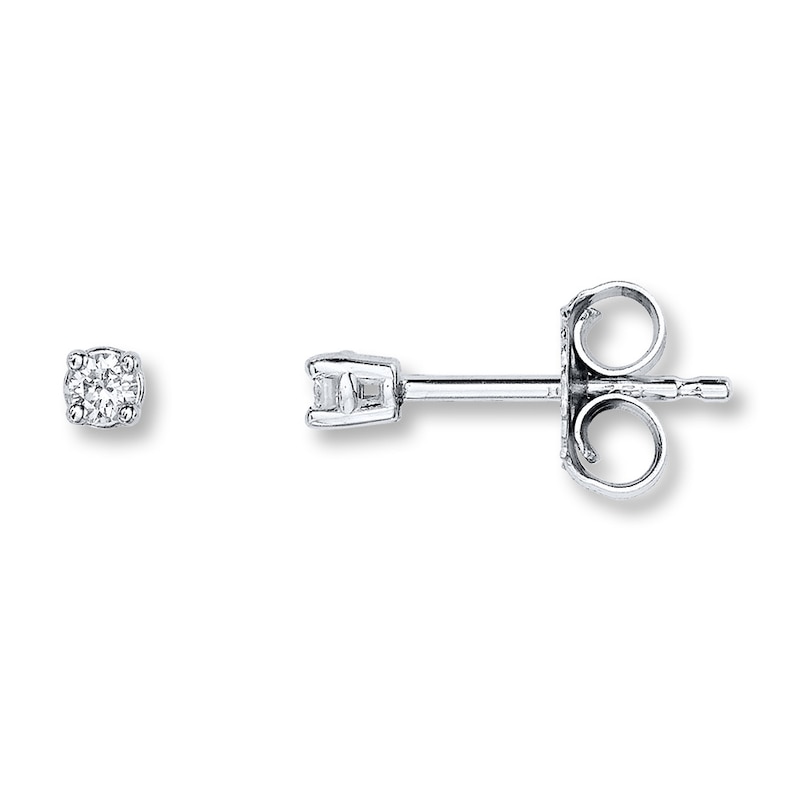 Main Image 1 of Diamond Earrings 1/20 ct tw Round-cut 14K White Gold (K/I2)