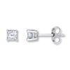 Thumbnail Image 0 of Diamond Solitaire Earrings 1/2 ct tw Princess-cut 14K White Gold (K/I2)