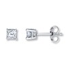 Thumbnail Image 0 of Diamond Solitaire Earrings 1/2 ct tw Princess-cut 14K White Gold (K/I2)