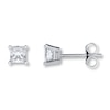 Thumbnail Image 0 of Diamond Solitaire Earrings 3/4 ct tw Princess-cut 14K White Gold (K/I2)