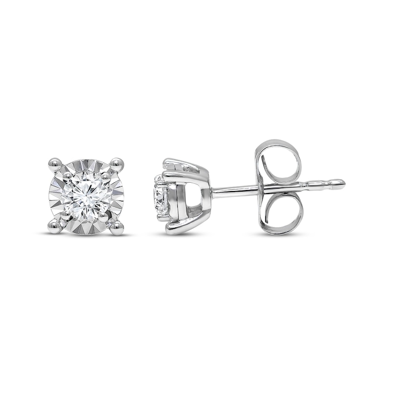 Radiant Reflections 1/5 ct tw Diamonds 10K White Gold Earrings (J/I3)