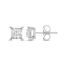 Radiant Reflections 5/8 ct tw Diamonds 10K White Gold Earrings (J/I3)