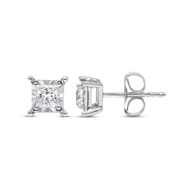 Main Image 1 of Radiant Reflections 5/8 ct tw Diamonds 10K White Gold Earrings (J/I3)