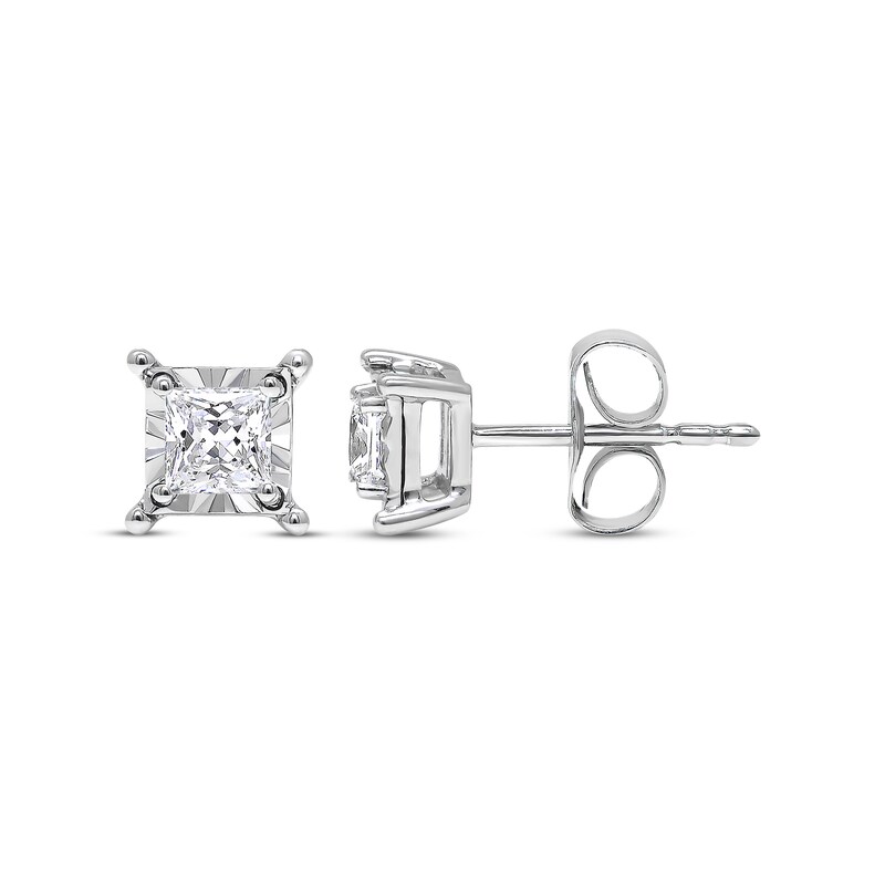 Radiant Reflections 5/8 ct tw Diamonds 10K White Gold Earrings (J/I3)