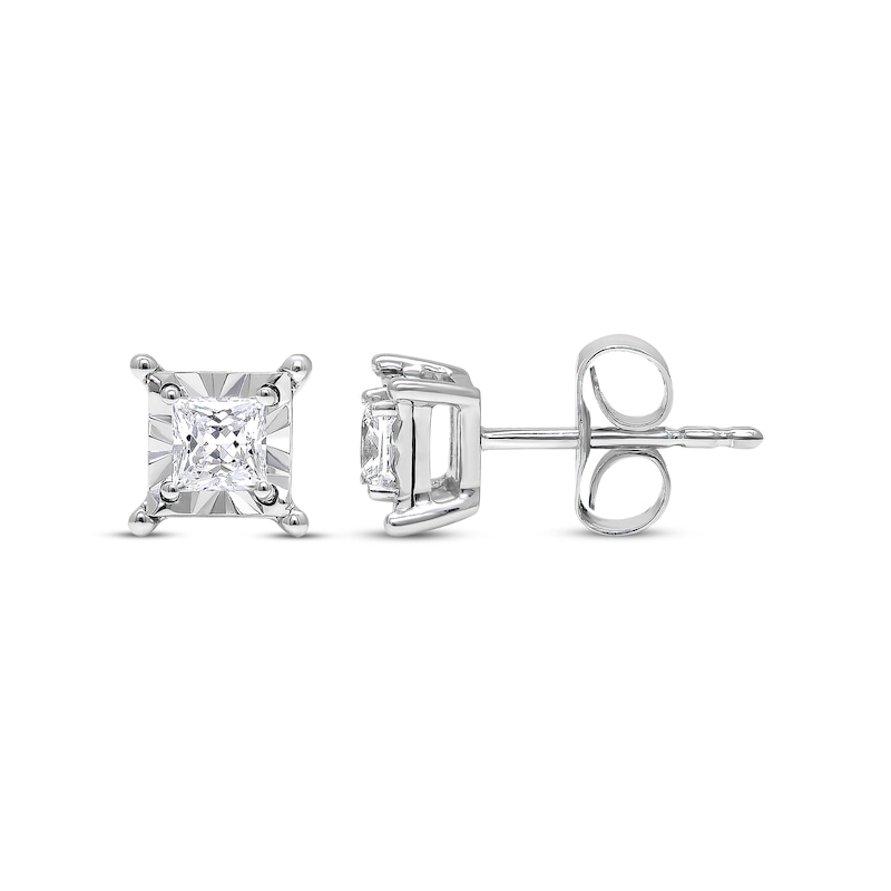 Main Image 1 of Radiant Reflections 3/8 ct tw Diamonds 10K White Gold Earrings (J/I3)