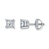 Thumbnail Image 1 of Diamond Solitaire Earrings 3/4 ct tw Princess-cut 14K White Gold (K/I1)