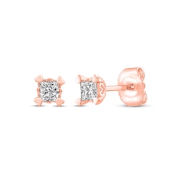 Diamond Earrings 1/4 ct tw Princess-cut 14K Rose Gold (I/I2)