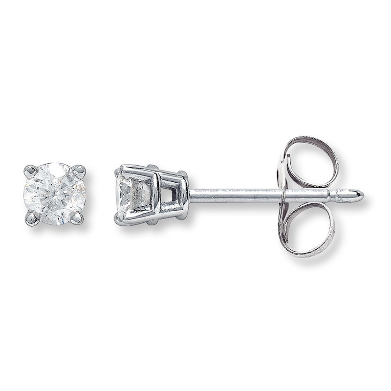 Main Image 1 of Diamond Solitaire Earrings 3/4 ct tw Round-cut 14K White Gold (K/I1)