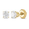 Certified Diamond Solitaire Earrings 1 ct tw 18K Yellow Gold
